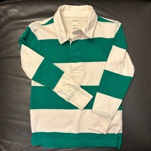 Crewcuts Green and White Striped Polo Shirt